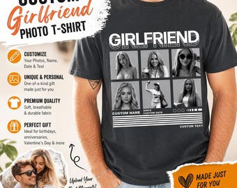 Custom Girlfriend Shirt, Girlfriend Shirt For Boyfriend, Custom Photo Shirt, Shirt with Girlfriend face, Personalized Wife Shirt,Custom Gift