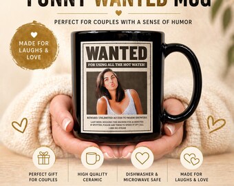 Wanted Mug Custom Photo, Best Coworker Mug Gift, Funny Ceramic Coffee Cup, Photo Mug, Birthday Mug, Personalized Gifts, Matching Photo M  ug