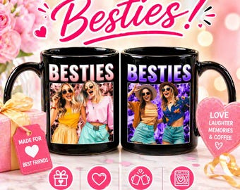 Custom Bestie Mug, Personalized Mug For Best Friend, Custom Girlfriend Gift, BFF Birthday Gift, Custom Photo Mug Coworker, Work Bestie Gift