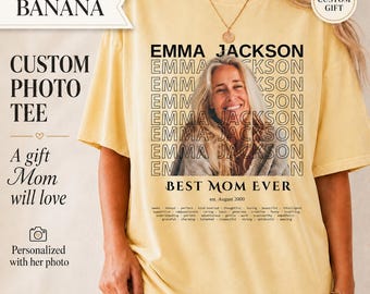 Custom Mom Face Shirt, Mother Photo Gift, Custom Mom Shirt, Personalized Grandma Gift, Nana Birthday Present, Mama Shirt, Custom Photo Shirt