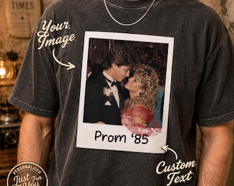 Custom Polaroid Photo T-Shirt,Vintage Custom Photo Shirt,Anniversary Couple Shirt,High School Sweetheart Gift,Personalized Couple Memory Tee