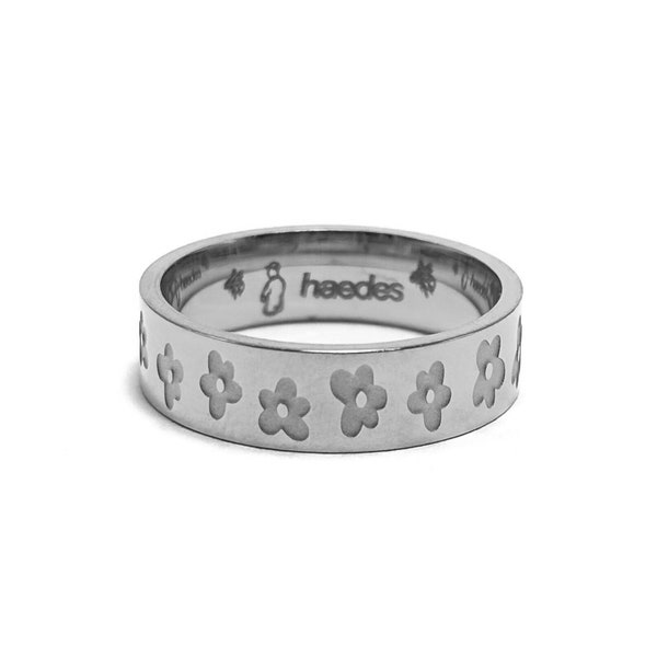 Bague garçon fleur en argent