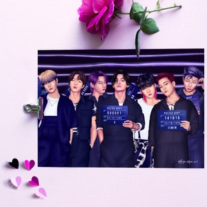 BTS Fan Art 7 Members Butter Era Print, Kpop merchandise, Kpop wall art