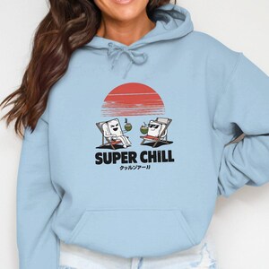 Super chill funny graphic T-shirt, retro sunset cool design, beach vibes summer shirt, cute cartoon character tee
