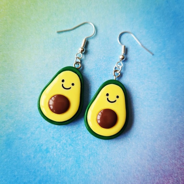 Cute Avocado Earrings | Kawaii Earrings | Avocado Charm Pendant earrings