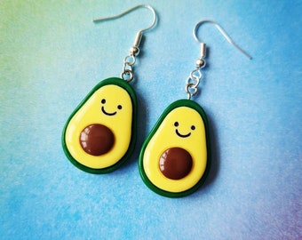 Cute Avocado Earrings | Kawaii Earrings | Avocado Charm Pendant earrings