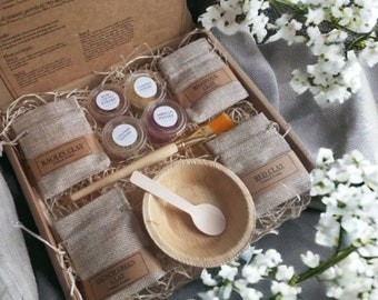 Luxury Clay Mask Kit Diy Create Your Own Masks/Eco Friendly/Vegan Friendly/Organic Powders Complete With Tools And Instructions