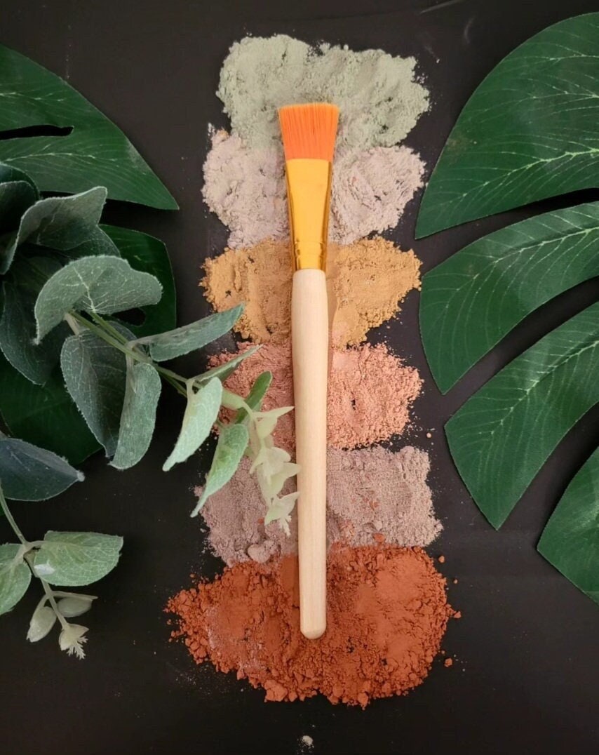 Clay face mask applicator brush//Bamboo bowl//Bamboo spoon//Eco friendly//Hygienic//Easy to use