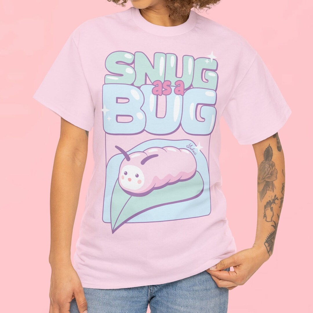 Snug as a Bug T-shirt: Pastel Pink Caterpillar Graphic Tee - Etsy