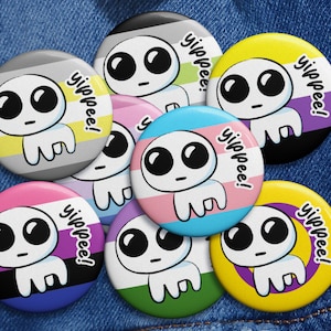 TBH Creature Pride Flag Pin Button: Yippee Meme Badge