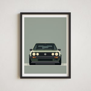 Minimalist Print Volkswagen Golf MK2 Grill Wall Art Car Wall Art Automotive Wall Decor Car Art VW Home Decor Car Enthusiast Gift For Him