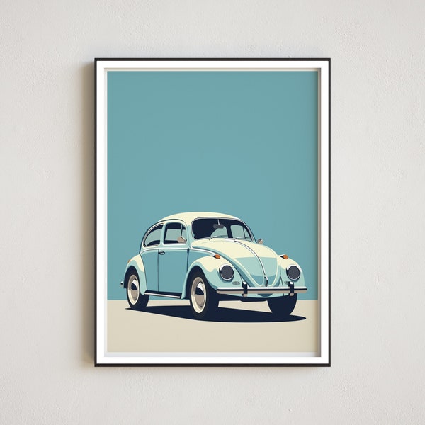 Minimalist Print Volkswagen Beetle Wall Art Car Wall Art Automotive Wall Decor Car Art Volkswagen Home Decor Car Enthusiast Gift For Him