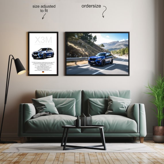 Poster BMW X3M F97 Print Car Art Illustration Wall Art for Kids Poster Bmw  Suv Fan Print Boys Home Deco Art Wall Poster BMW F97 X3M Gift 