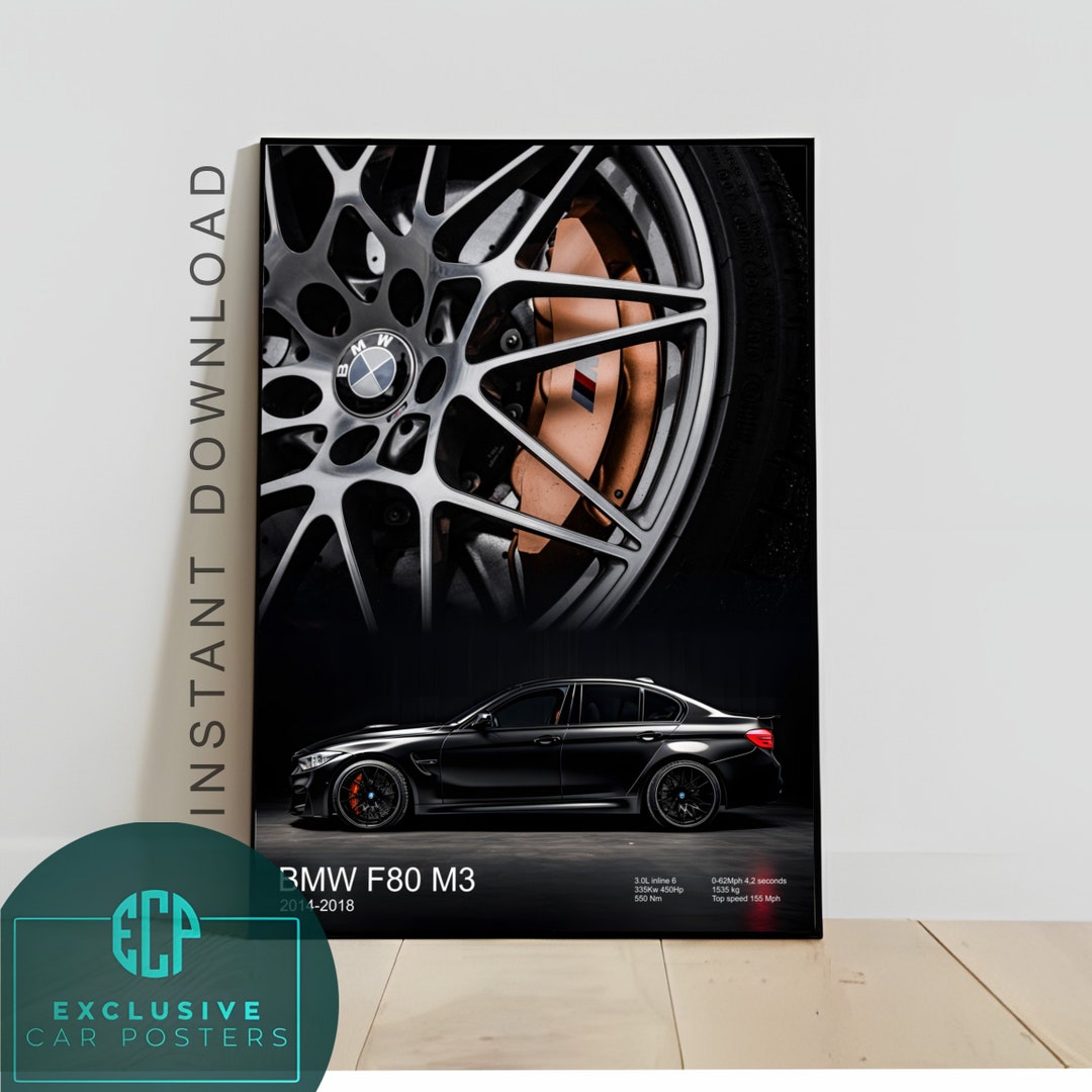 Print BMW F80 M3 Poster M3 Car Art Automotive Wall Art for Kids Poster ...