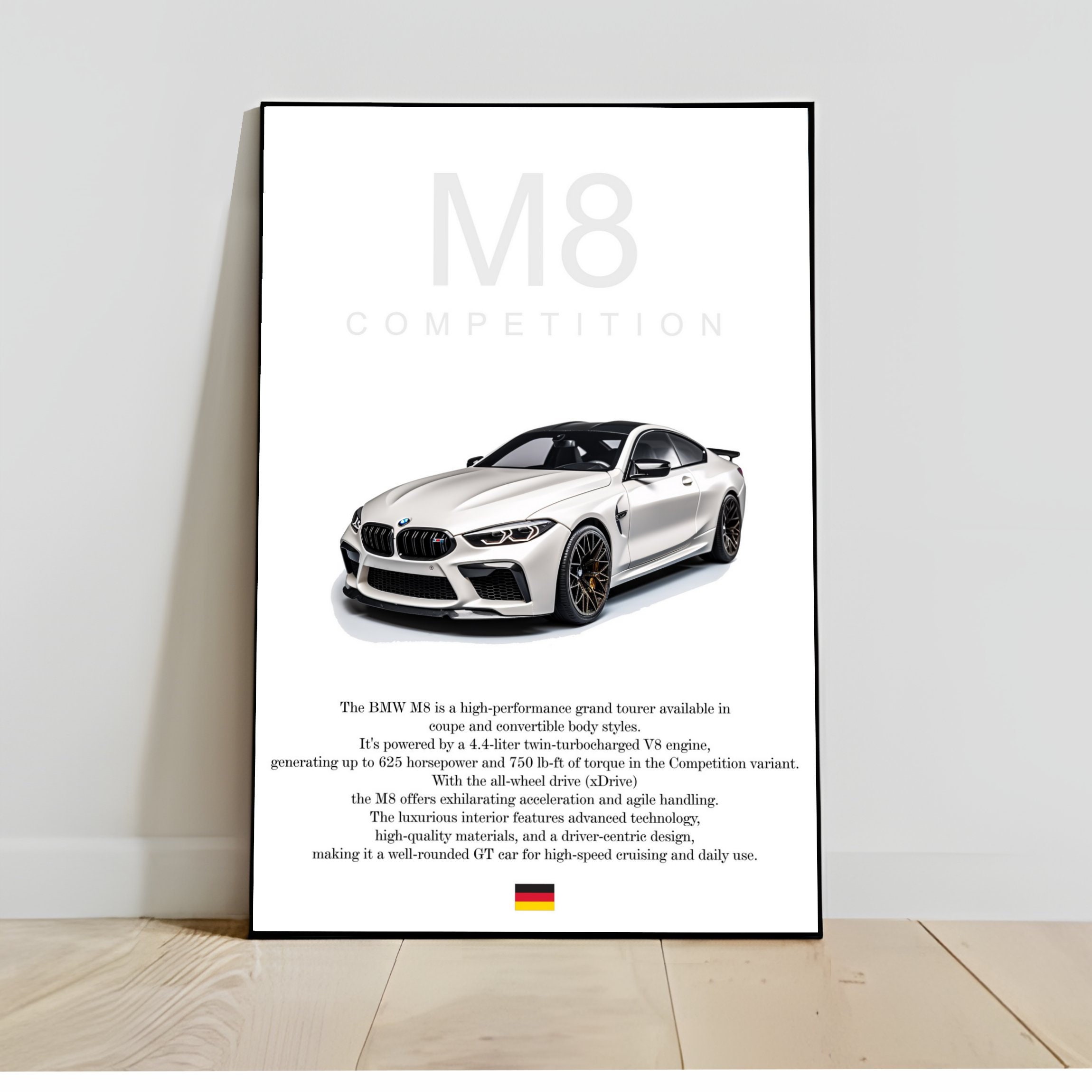 Poster de voiture de sport pour BMW M8 Hyper Car Racing Car