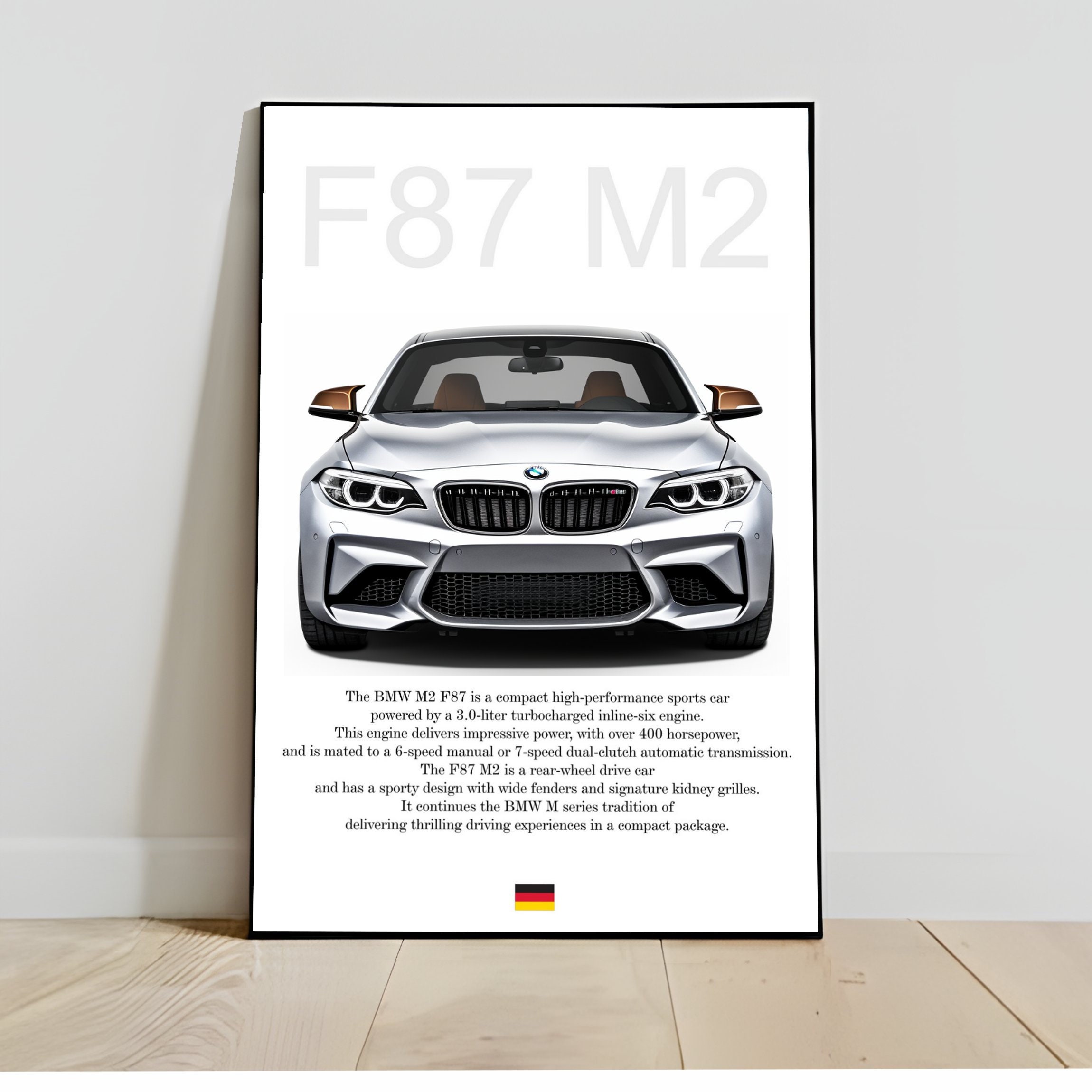 Poster de voiture Bmw M2 - Impression sur toile - Décoration