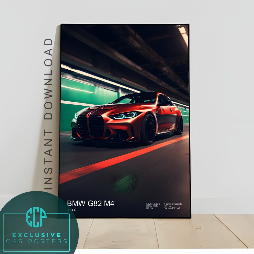Poster BMW G82 M4 Poster Car Art Illustration Wall Art for - Etsy