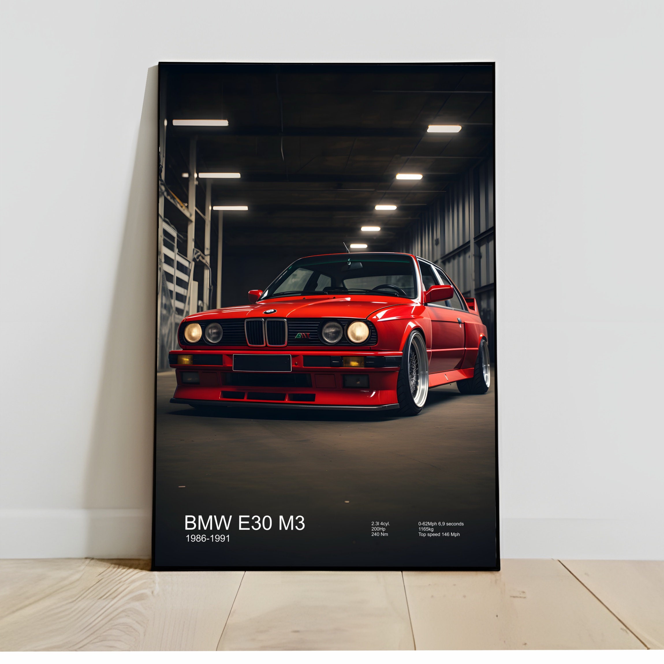 BMW - E30 M Power | Plaques vintage en métal à accrocher au mur