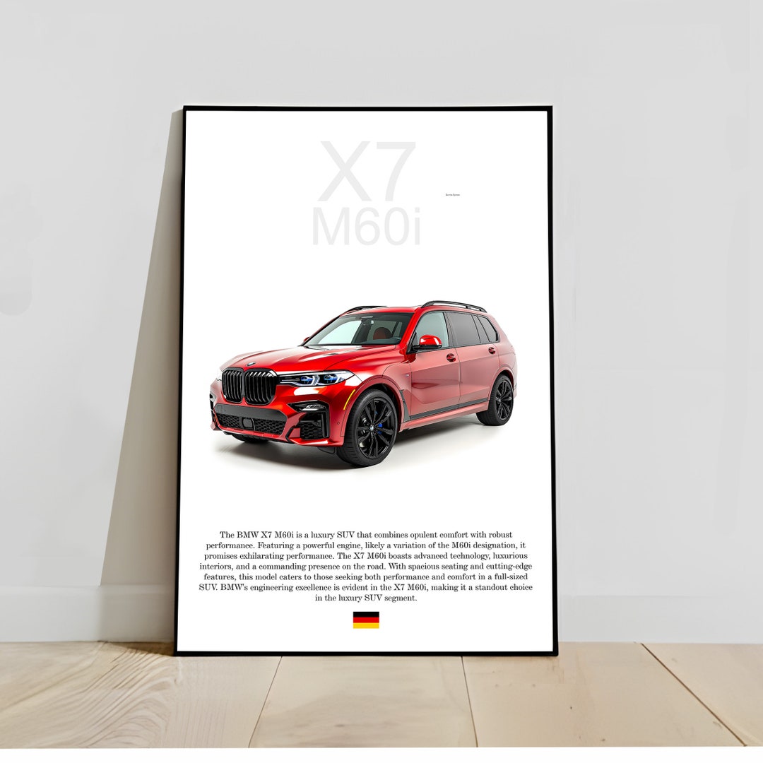 Poster BMW X7 M60i Druck für BMW Garage oder BMW M motorsport Liebhaber, Geschenk für X7