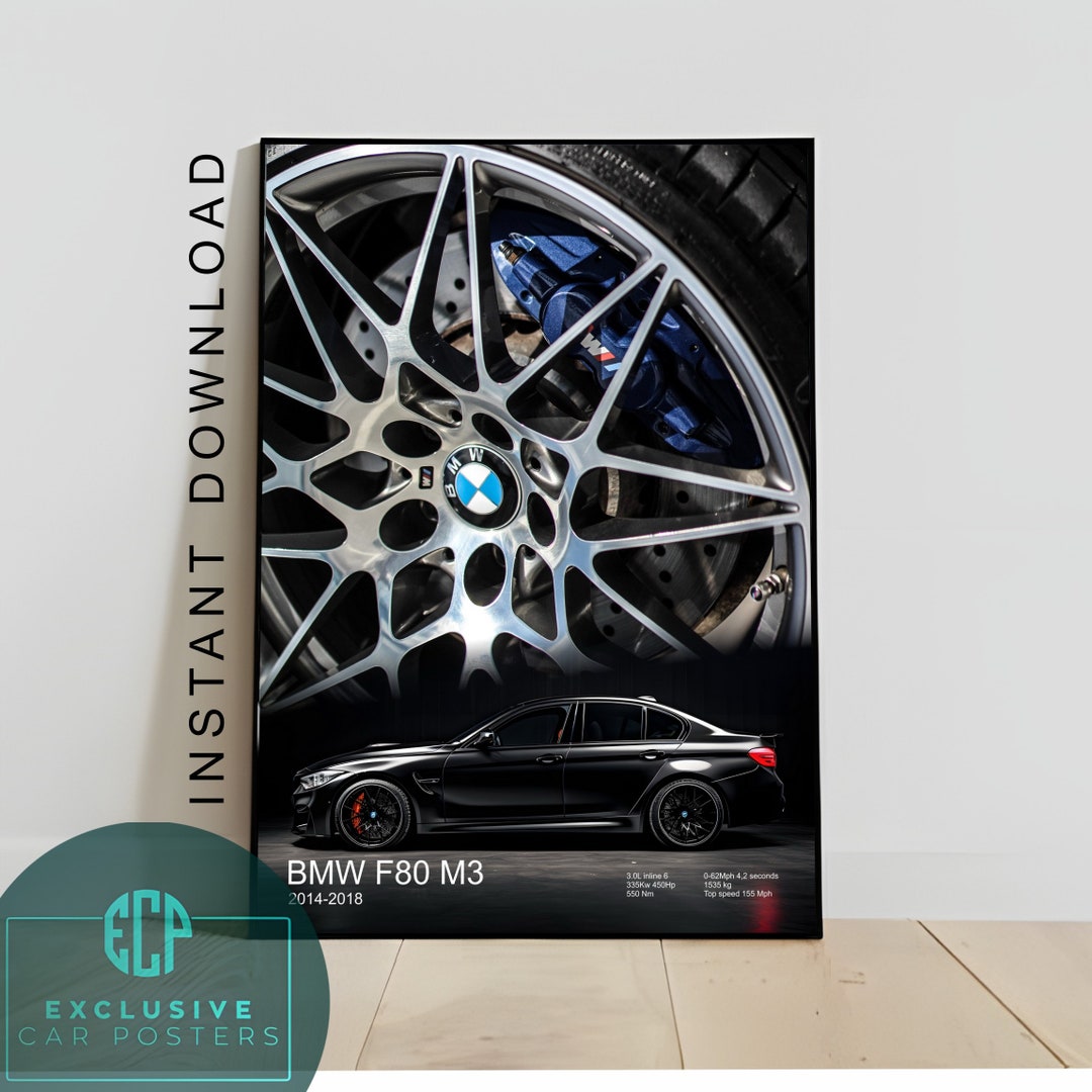 Poster BMW F80 M3 Poster Car Art Illustration Wall Art for - Etsy