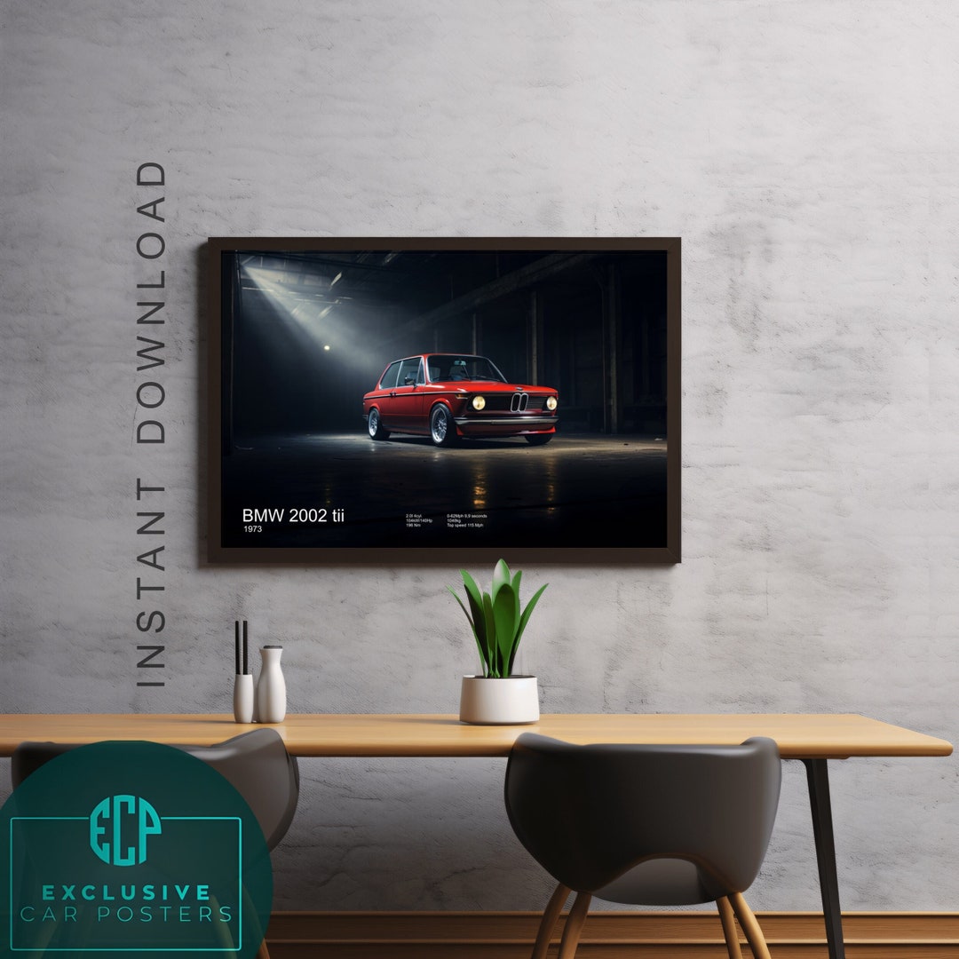 Poster Classic BMW 2002 Wall Art for Bmw Fan, Room Decoration Bmw Art ...