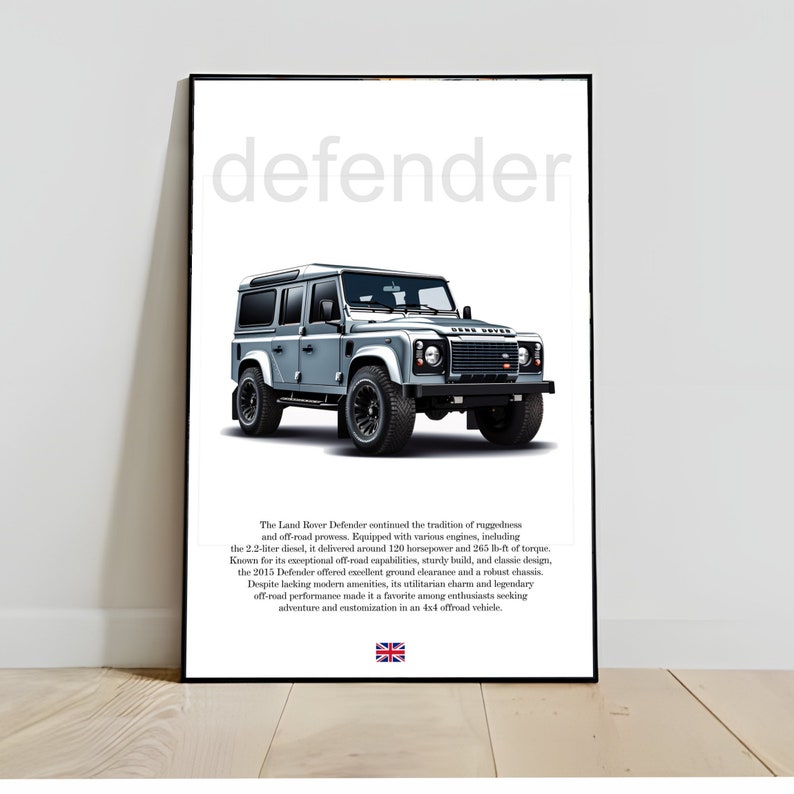 Poster Landrover Defender Print Car Art Greenlaning Wall Art Offroad ...