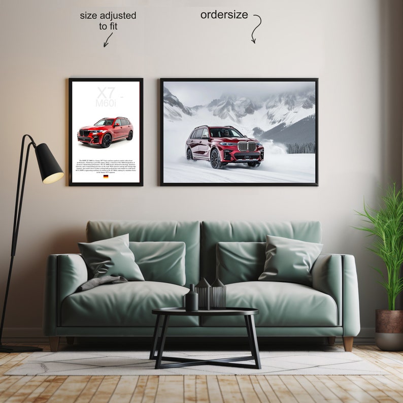 Poster BMW X7 M60i Druck für BMW Garage oder BMW M motorsport Liebhaber, Geschenk für X7