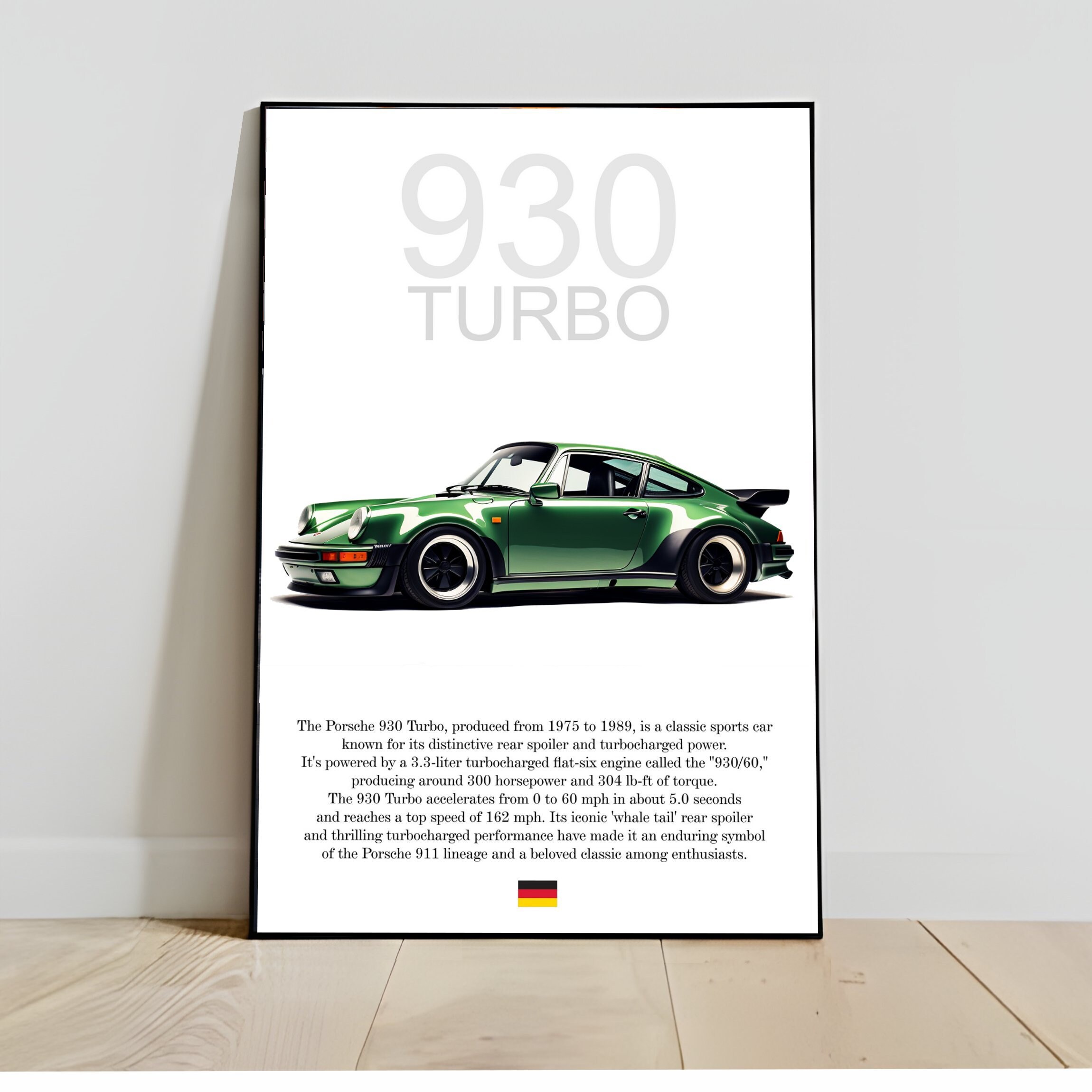 BigWig Prints Porsche 911 Poster-Set – 9-teilig, Je 20,3x25,4 Cm – Vintage Auto Wanddekoration, Ungerahmt
