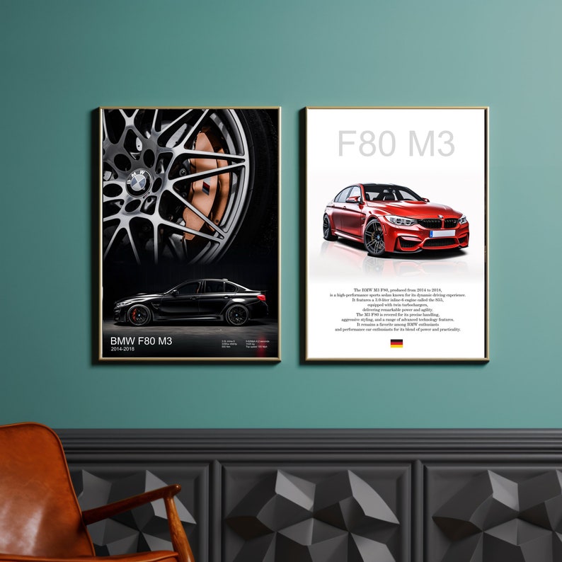 Poster BMW F80 M3 Print Car Art Gift Bmw Owner Wall Art Decor Print ...