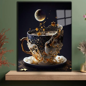 Tempered Glass Wall Art-Home Decor Kitchen Wall Decor-Glass Printing-Kitchen Wall Art Cafe Wall Hangings-Coffee Wall Art Gifts for Her,