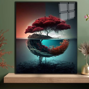 Tempered Glass Wall Art-Wall Decor-Home Decor-Glass Printing- Extra Large Wall Art-Wall Hangings-Forest Wall Art-Tree Nature Wall Art, Glass