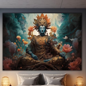 Shakti Tempered Glass Wall Art,Hindu Wall Decor Printing, Hindu God Tempered Glass Wall Art,Hindu God Decor,Large Glass Wall Art,Hindu Gifts