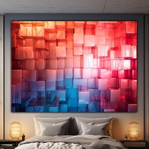 3d Tempered Glass Wall Art-Glass printed Oversized office Wall Decor-Abstract Wall Art-Fractal Art-Colorful Wall Art-Valentines Gift Art