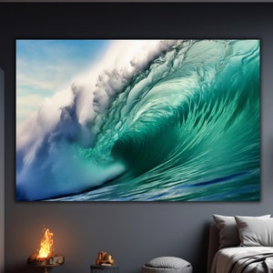 Ocean Tempered Glass Wall Art, Ocean Wall Glass Art, Tempered Large Glass Wall Art, Housewarming Gift, Ocean Wall Decor, Glass Arts Printing
