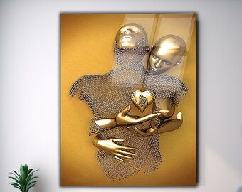 Tempered Glass Wall Art-Wall Decor-Home Decor-Glass Printing-Large Wall Art-Wall Hangings-Thinking Man Wall Art-Sculpture Wall Art Gift