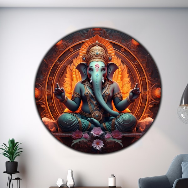 Ganesh Wall Art, Tempered Glass Wall Art, Glass Printing, Extra Large Wall Art, Wall Hangings, Hindu Wall Decor, Panoramic Wall Decor