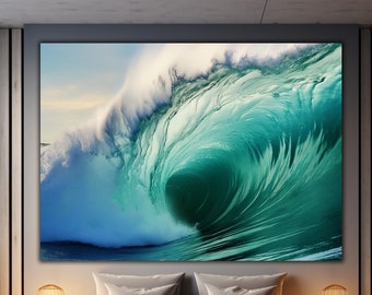 Ocean Tempered Glass Wall Art, Ocean Wall Glass Art, Tempered Large Glass Wall Art, Housewarming Gift, Ocean Wall Decor, Glass Arts Printing