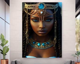 Black African Woman Wall Art, Black Woman Fashion Wall Art, Glass Printing, Tempered Glass Wall Art, Large Glass Wall Art, African Culture