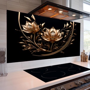 Dosseret de poêle en verre trempé, Carrelage pour dosseret de cuisine, Planche à découper, Planche à nouilles, Décoration de cuisine, Couvercle arrière de poêle, Couvercle de dessus de cuisinière