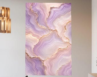 Iridescent Mother of Pearl Tempered Glass Print Wall Art, Modern Coastal Decor Art, Abstract Tempered Glass Wall Decor Art
