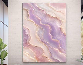 Iridescent Mother of Pearl Tempered Glass Print Wall Art, Modern Coastal Decor Art, Abstract Tempered Glass Wall Decor Art