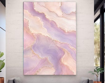Iridescent Mother of Pearl Tempered Glass Print Wall Art, Modern Coastal Decor Art, Abstract Tempered Glass Wall Decor Art