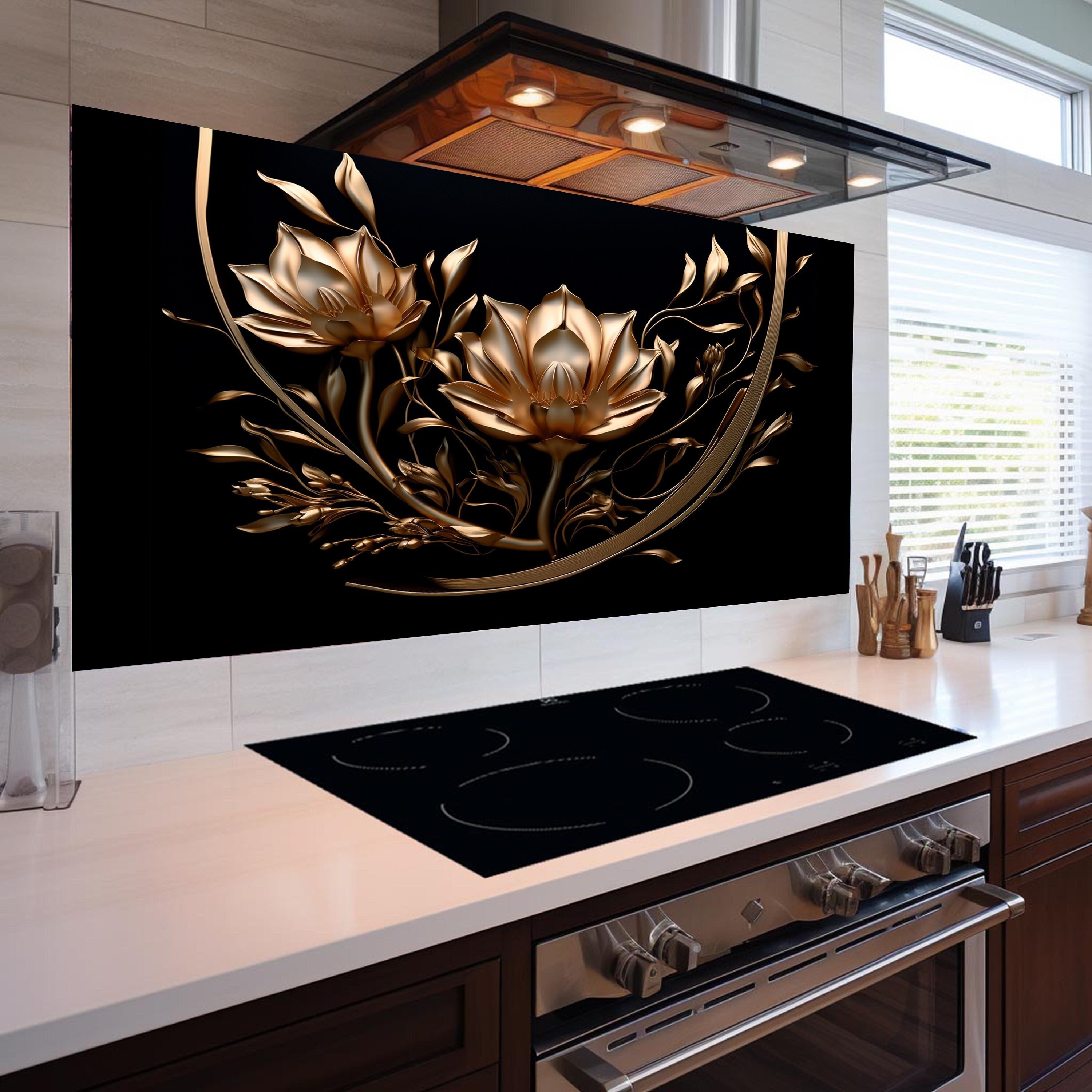 Tempered Glass Stove Backsplash, Kitchen Backsplash Tile, Chopping Board, Noodle Board, Kitchen Decor, Stove Back Cover, Stove Top Cover