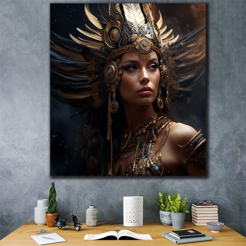 Tempered Glass Wall Art | Abstract Goddess Wall Art | Panoramic Wall Decor | Large Wall Decor | Housewarming Gifts | Home Decor | Wall Decor image 1