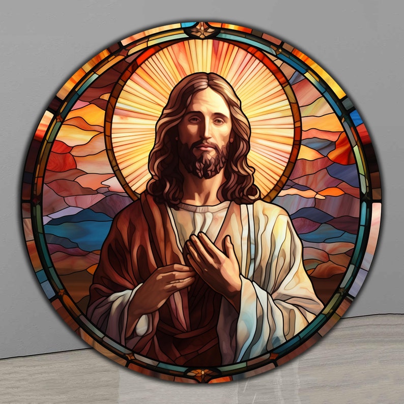 Jesus Tempered Glass Wall Art, Christ Wall Art, Jesus of Nazareth, Stained Glass Art, Glass Printing Wall Art Decor, Religious Wall Art Gift image 6