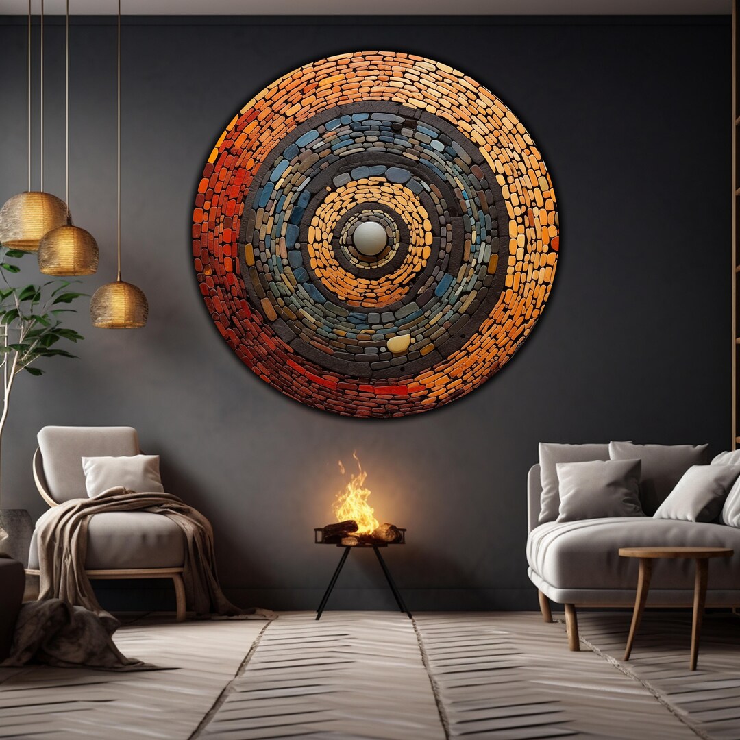 Zen Spa Mosaic Tempered Glass Round Wall Decor Art,zen Spa Stones ...