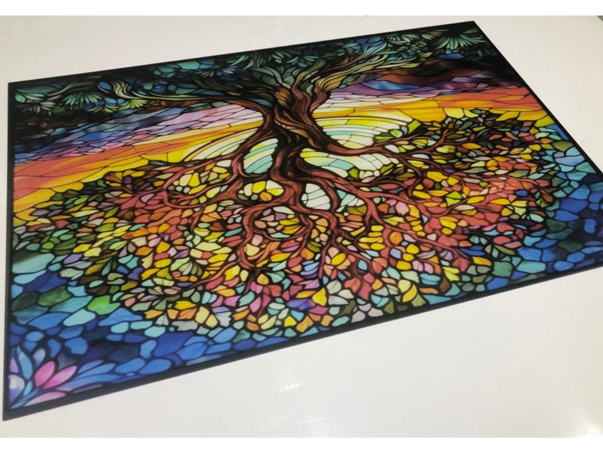 Stained Wall Art Stained Backsplash Tempered Glass Life of Tree Wall