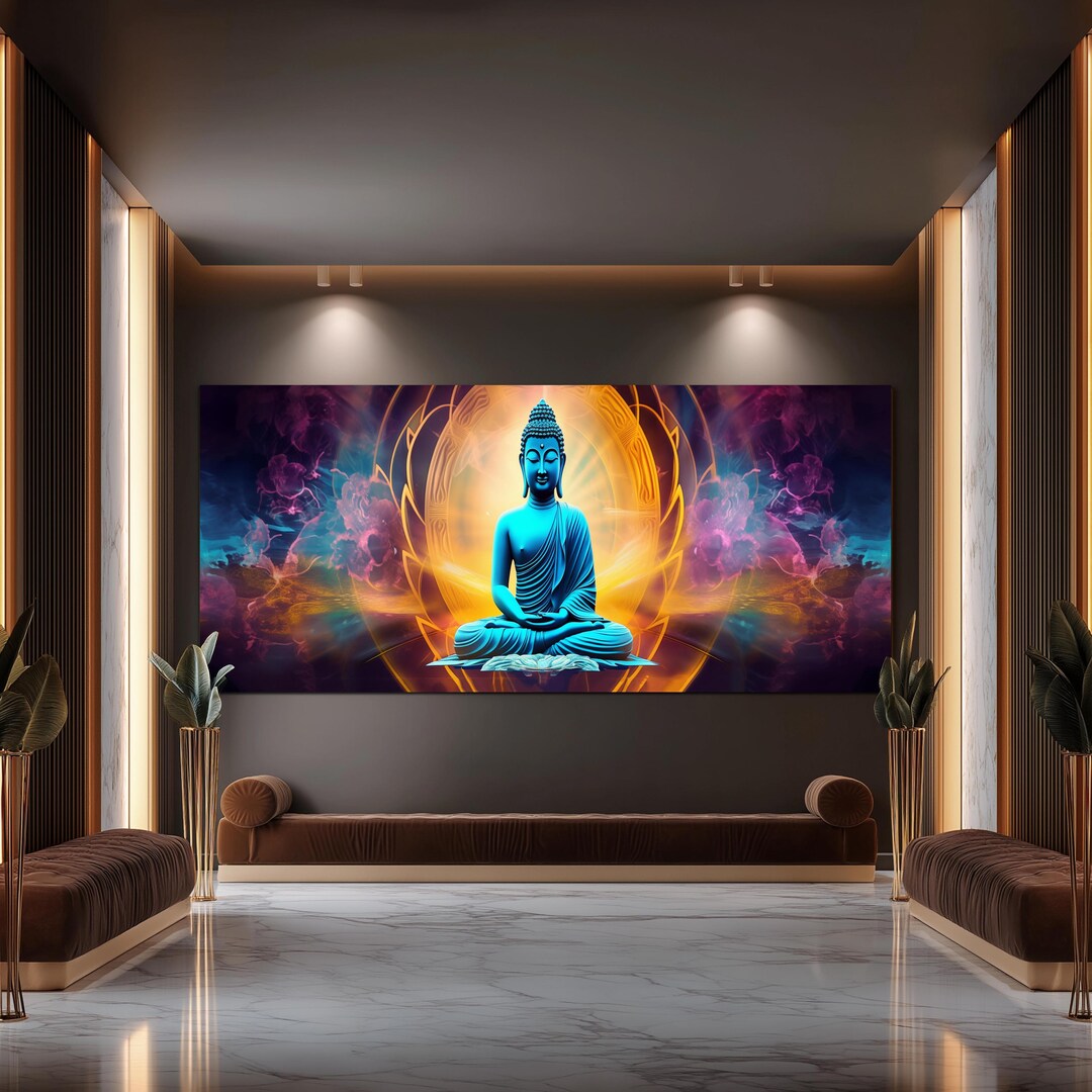 Buddha Wall Art, Indian Panoramic Wall Art,tempered Glass Wall Art ...