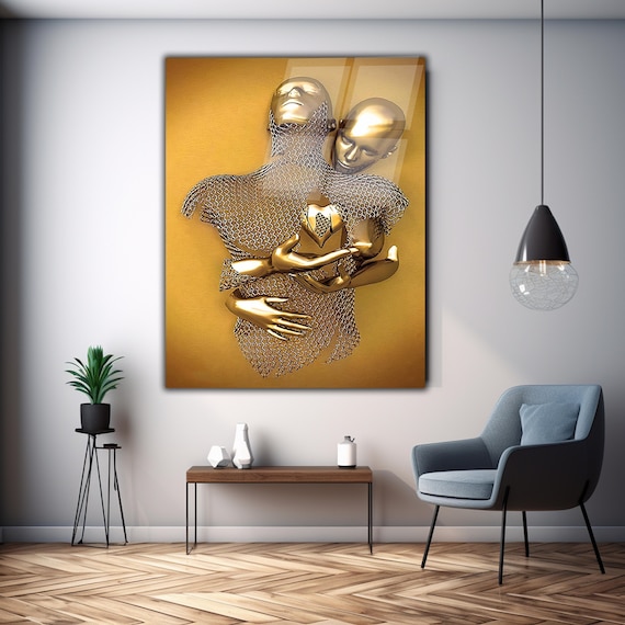 Tempered Glass Wall Art-Wall Decor-Home Decor-Glass Printing-Large Wall Art-Wall Hangings-Thinking Man Wall Art-Sculpture Wall Art Gift