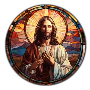 Jesus Tempered Glass Wall Art, Christ Wall Art, Jesus of Nazareth, Stained Glass Art, Glass Printing Wall Art Decor, Religious Wall Art Gift image 2